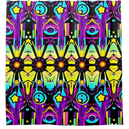 Rideau de douche Retro Pop Art - Vibrant & Jouant (Devant)