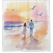 Rideau de douche Romance Côtier (Devant)