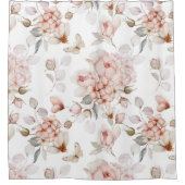 Rideau de douche romantique avec motif floral (Devant)