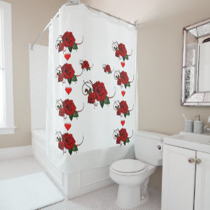 Rideau de douche rose