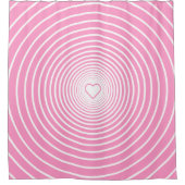 Rideau de douche rose avec coeur - Choisir les cou (Devant)