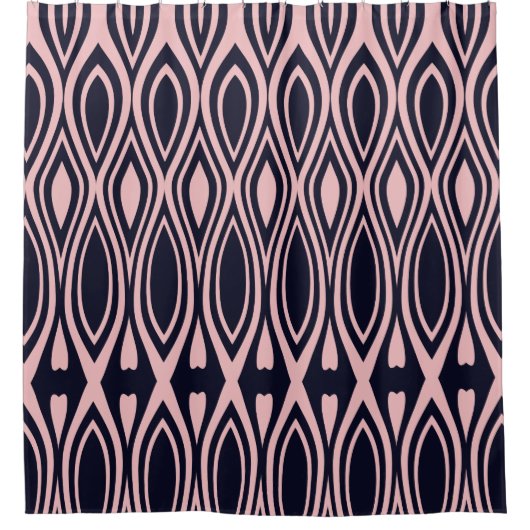 Rideau de douche rose et noir (Devant)