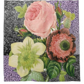 Rideau de douche rose floral (Devant)