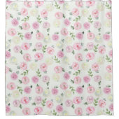 Rideau de douche rose floral féminin (Devant)