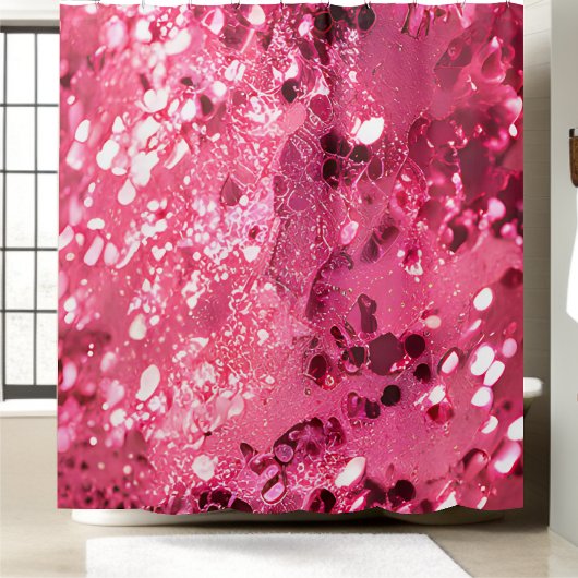 Rideau de douche rose luxuriant