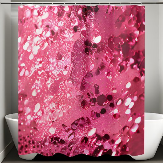 Rideau de douche rose luxuriant