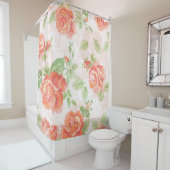 rideau de douche rose orange (En situation)