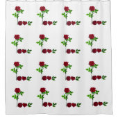 Rideau de douche Rose peint à la main (Devant)