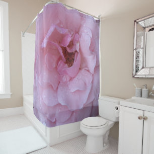 Rideau de douche Rose Rose avec gouttes de pluie