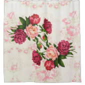 Rideau de douche rose Roses (Devant)