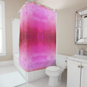 Rideau de douche rose vif (En situation)