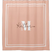 Rideau de douche rose vif monogramme (Devant)