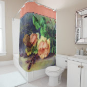 rideau de douche rose vintage (En situation)