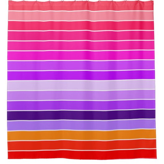 rideau de douche rose, violet et orange (Devant)