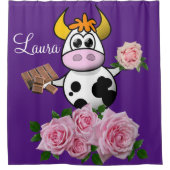 Rideau de douche Roses rose violet Chocolat de vac (Devant)