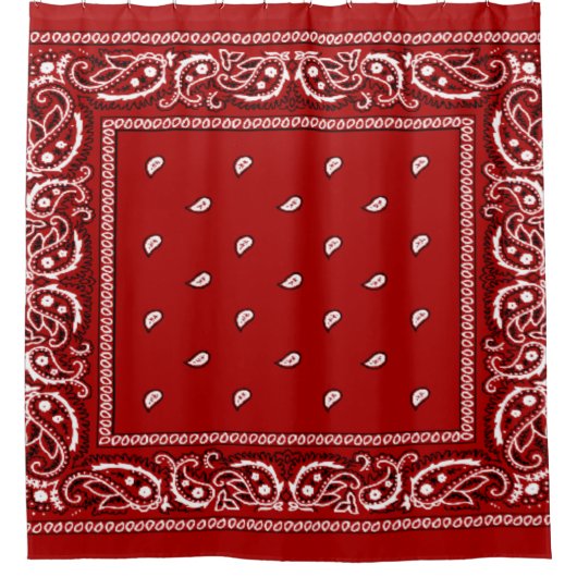 Rideau de douche rouge Bandana (Devant)