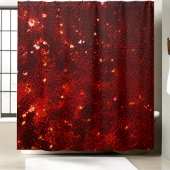 Rideau de douche rouge étincelant