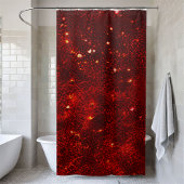 Rideau de douche rouge étincelant