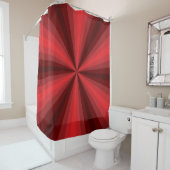 Rideau de douche rouge illusion d'optique (En situation)