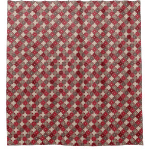 Rideau de douche rouge Noël et Motif Brown