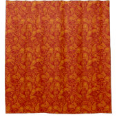 Rideau de douche rouge orange paisley (Devant)