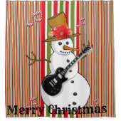 Rideau de douche Rouge Vert blanc Snowman (Devant)