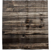 Rideau de douche rustique en bois foncé (Devant)