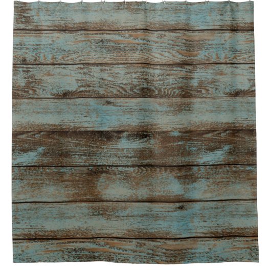 Rideau de douche rustique vert en bois (Devant)