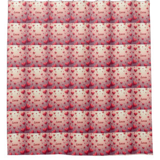 Rideau de douche Saint Valentin aux coeurs rouges
