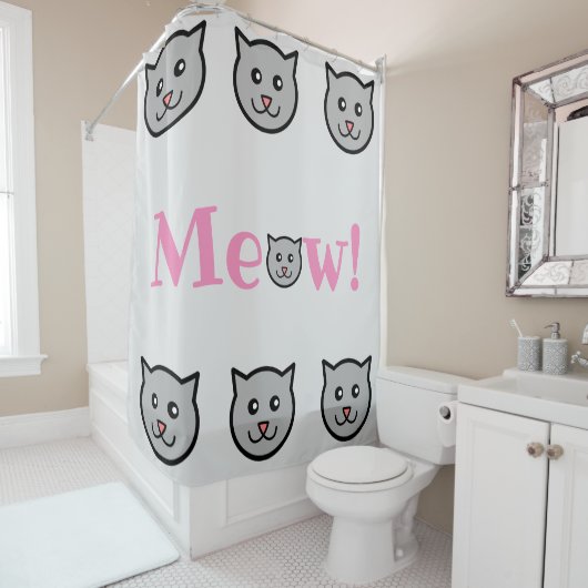 Rideau de douche Sassy Cat (En situation)