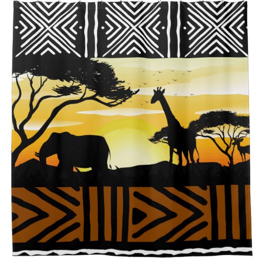 Rideau de douche Scène de safari africain (Devant)