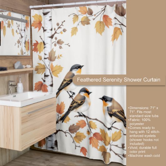 Rideau de douche Serenity en plumes