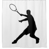 rideau de douche silhouette du joueur de tennis (Devant)