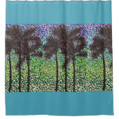 Rideau de douche - Silhouettes de palmier dans le  (Devant)