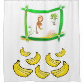 Rideau de douche, Singe, Bananes, (Devant)