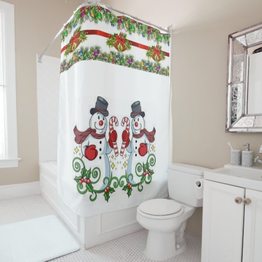 Rideau de douche Snowman (En situation)