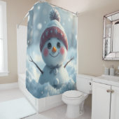 Rideau de douche Snowman (En situation)