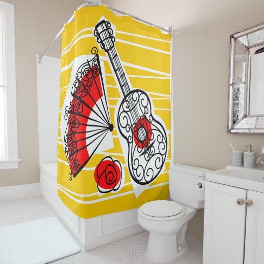 rideau de douche Souvenirs espagnol (En situation)