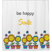 Rideau de douche Soyez Heureux Sourire Tournesols (Devant)