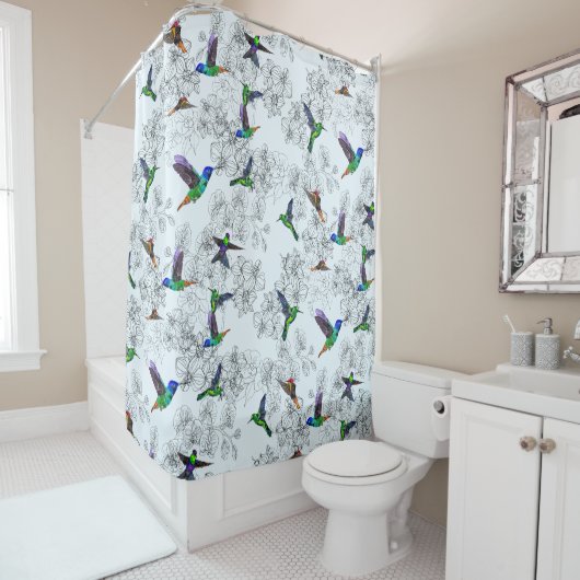 Rideau de douche Spring Birds (En situation)