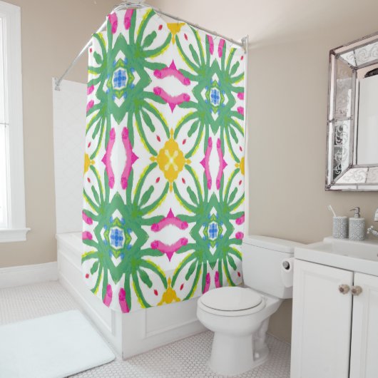 Rideau de douche Springtime Watercolor (En situation)