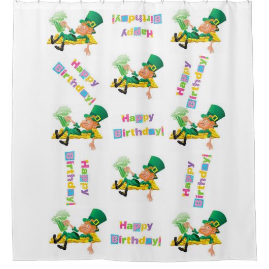 Rideau de douche St. Patrick's Day Joyeux annivers (Devant)