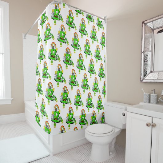 Rideau de douche St. Patrick's Day Lapin (En situation)