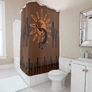 Rideau de douche Sun Rustic Kokopelli Sud-Ouest