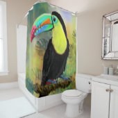 Rideau de douche tactile tropical (En situation)