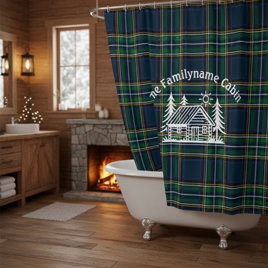 Rideau de douche Tartan Plaid pour Cabine de famil