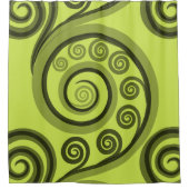 Rideau de douche tendance Koru vert-Jaune (Devant)