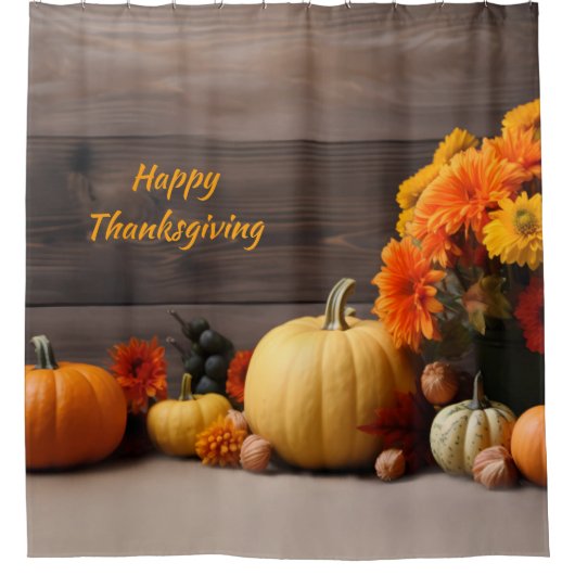 Rideau de douche Thanksgiving traditionnel (Devant)