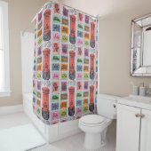 Rideau de douche Timbres de voyage (En situation)
