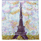 Rideau de douche Tour Eiffel Pointillisme (Devant)